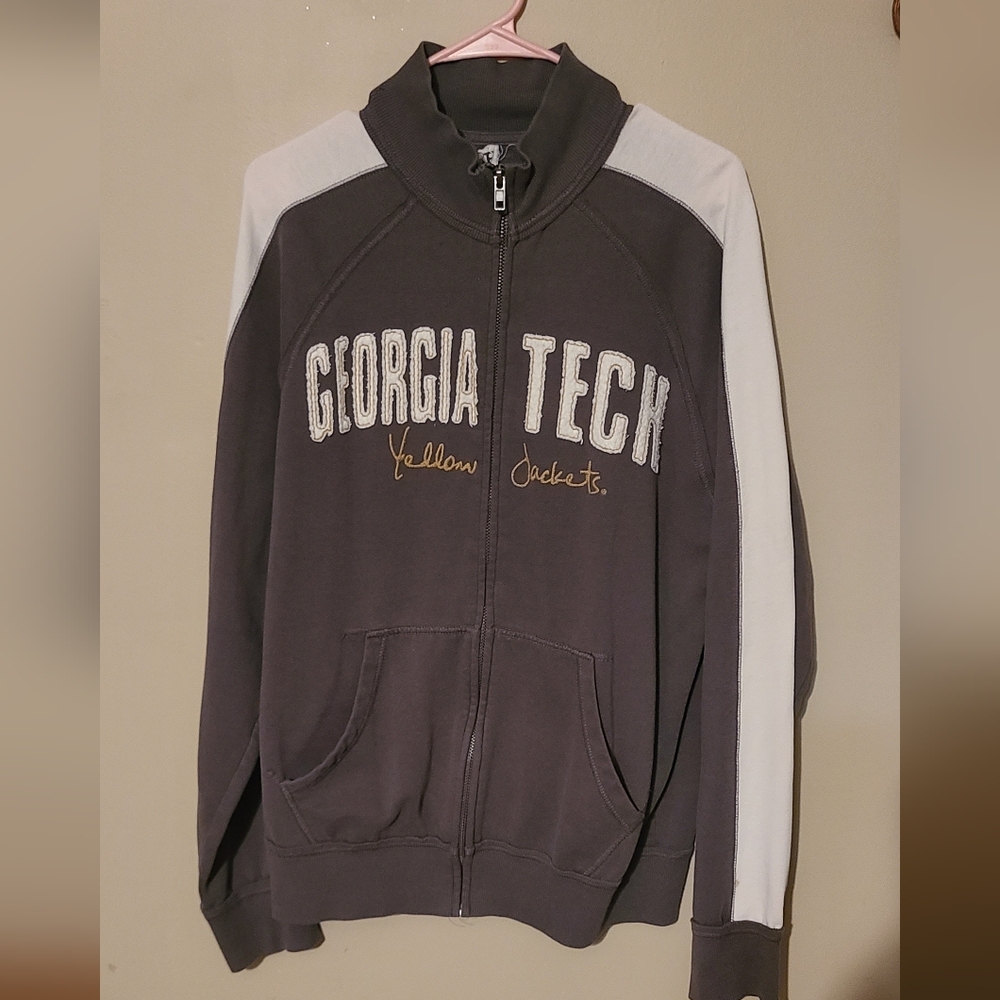 Georgia Tech Yellow Jackets Seatshirt with White Stripes Size L